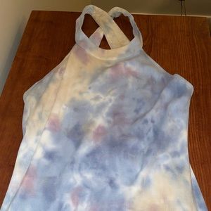 Blue tie-dye Midi dress